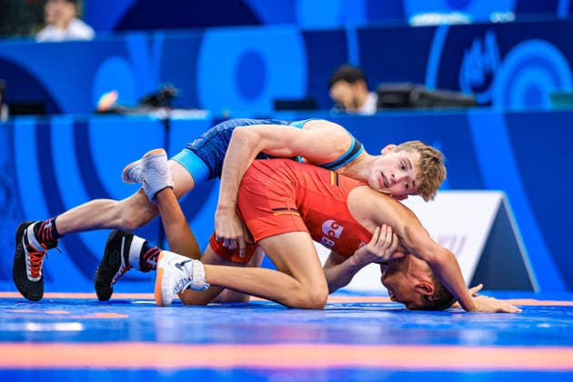 U17 Wrestling World Championships, 48 kg Freestyle: Kooper Joshua Deputy (USA) defeated Bogdan Sapojnic (GER) Copyright: xUnitedxWorldxWrestlingx xAmirrezx UWW-U17-WC-BAKU-2026