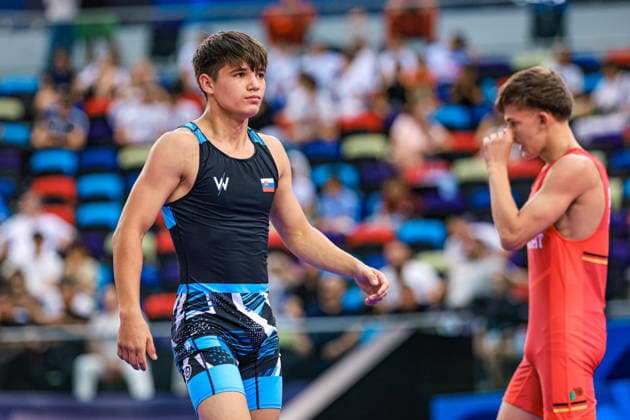 U17 Wrestling World Championships, 55kg Freestyle: Adrian Airich (GER) def. Patrik Vetrak (SVK) Copyright: xUnitedxWorldxWrestlingx xAmirrezx UWW-U17-WC-BAKU-2026