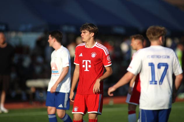 Soccer, Men s, Bundesliga, 2026–2027 Season, FC Rottach Egern vs. FC Bayern Munich, Friendly Match, Training Camp, Rottach Egern; Guido della Rovere of FC Bayern Munich standing, head, upper body
