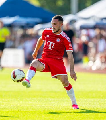 July 30, 2026, 2026–2027 Bundesliga, FC Bayern Munich training camp in Rottach Egern on Lake Tegernsee, Bavaria; friendly match between FC Rottach Egern and FC Bayern Munich; Arijon Ibrahimovic of Bayern Munich in action