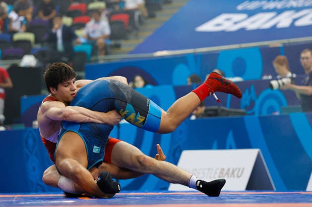U17 Wrestling World Championships, 110 kg Freestyle: Magomed Omarov (RUS) defeated Sagyndyk Temirgaly (KAZ) Copyright: xKostadinxAndonovx UWW-U17-WC-BAKU-2026