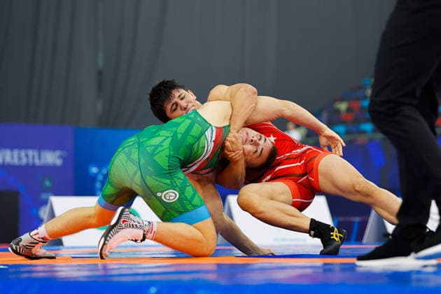 U17 Wrestling World Championships, 80 kg Freestyle: Zeteny Tugyi (HUN) def. Volkan Bilgin (TUR) Copyright: xKostadinxAndonovx UWW-U17-WC-BAKU-2026
