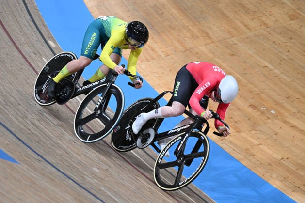 COM26 Track cycling, Rad, Radsport, Bahnrad, Bahn Molly McGill of Australia competes during the Women™s Sprint 1 8 final of the Glasgow 2026 Commonwealth Games at the Sir Chris Hoy Velodrome in Glasgow, Scotland, Friday, July 31, 2026. ( NO ARCHIVING, EDITORIAL USE ONLY Glasgow United Kingdom  Copyright: xDEANxLEWINSx 20260801135868411784
