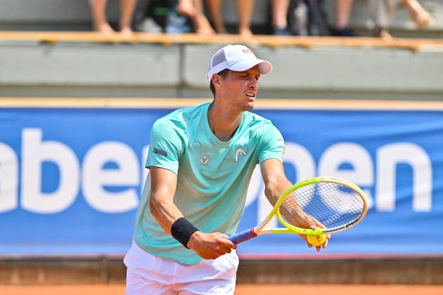 Men s Tennis 1st Bundesliga: TC Augsburg Siebentisch vs. TK GW Mannheim, July 31, 2026, AUGSBURG, GERMANY, JULY 31. Pictured: Nino SERDARUSIC of TC Augsburg during the Men’s 1st Bundesliga match between TC Augsburg and TK GW Mannheim on Matchday 6 Copyright: xBEAUTIFULxSPORTS Goldbergx