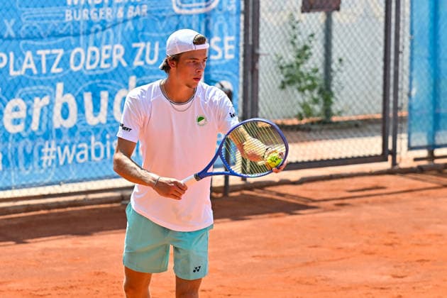 Men s Tennis 1st Bundesliga: TC Augsburg Siebentisch vs. TK GW Mannheim, July 31, 2026, AUGSBURG, GERMANY, July 31. Pictured: Niels McDONALD of TC GW Mannheim during the Men’s 1st Bundesliga match between TC Augsburg and TK GW Mannheim on Match Day 6. Copyright: xBEAUTIFULxSPORTS Goldbergx