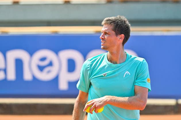 Men s Tennis 1st Bundesliga: TC Augsburg Siebentisch vs. TK GW Mannheim, July 31, 2026, AUGSBURG, GERMANY, JULY 31. Pictured: Nino SERDARUSIC of TC Augsburg during the Men’s 1st Bundesliga match between TC Augsburg and TK GW Mannheim on Matchday 6 Copyright: xBEAUTIFULxSPORTS Goldbergx