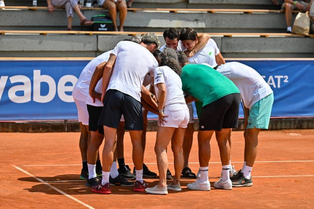 Men s Tennis 1st Bundesliga: TC Augsburg Siebentisch vs. TK GW Mannheim, July 31, 2026, AUGSBURG, GERMANY, July 31. Pictured here is the visiting team from Mannheim before the Men’s 1st Bundesliga match between TC Augsburg and TK GW Mannheim on Matchday 6. Copyright: xBEAUTIFULxSPORTS Goldbergx
