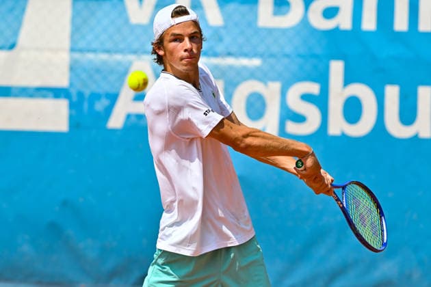 Men s Tennis 1st Bundesliga: TC Augsburg Siebentisch vs. TK GW Mannheim, July 31, 2026, AUGSBURG, GERMANY, July 31. Pictured: Niels McDONALD of TC GW Mannheim during the Men’s 1st Bundesliga match between TC Augsburg and TK GW Mannheim on Match Day 6. Copyright: xBEAUTIFULxSPORTS Goldbergx