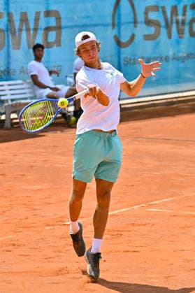 Men s Tennis 1st Bundesliga: TC Augsburg Siebentisch vs. TK GW Mannheim, July 31, 2026, AUGSBURG, GERMANY, July 31. Pictured: Niels McDONALD of TC GW Mannheim during the Men’s 1st Bundesliga match between TC Augsburg and TK GW Mannheim on Match Day 6. Copyright: xBEAUTIFULxSPORTS Goldbergx