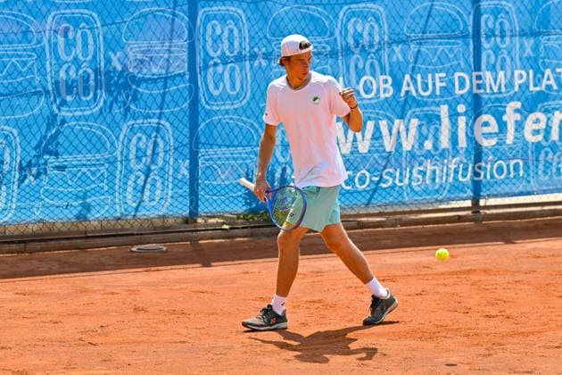 Men s Tennis 1st Bundesliga: TC Augsburg Siebentisch vs. TK GW Mannheim, July 31, 2026, AUGSBURG, GERMANY, July 31. Pictured: Niels McDONALD of TC GW Mannheim during the Men’s 1st Bundesliga match between TC Augsburg and TK GW Mannheim on Match Day 6. Copyright: xBEAUTIFULxSPORTS Goldbergx