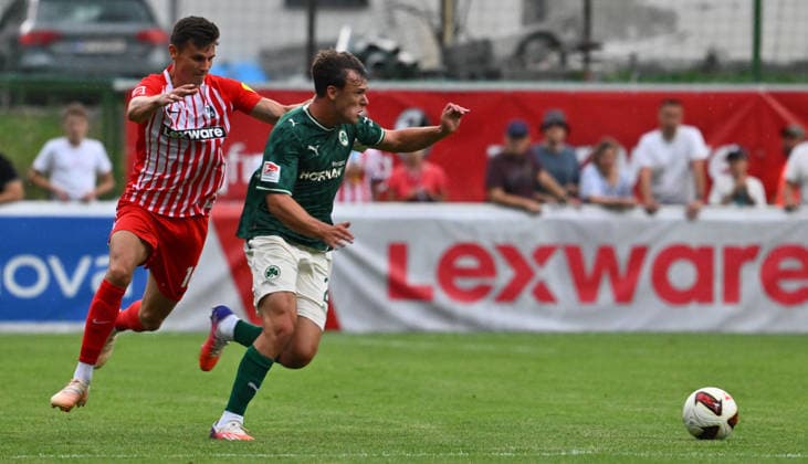 July 31, 2026 Soccer Season 2026–2027 Exhibition Match Friendly Match Preseason Match SC Freiburg SpVgg Greuther Fürth Kleeblatt Sports Photo Zink xwoxzix Regulations prohibit any use of photographs as image sequences and or quasi-video; for editorial use only. Yannik Engelhardt 16, SC Freiburg; Lukas Reich 2, SpVgg Greuther Fürth