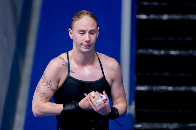 France, Paris, Centre Aquatique Olympique Metropole du Grand Paris, July 31, 2026, European Junior Aquatics Championships – Swimming, Day 1 Mixed Team Event Final, Pauline Alexandra Pfeif of Germany. Photo by Eibner Pressefoto Tino Henschel. European Junior Aquatics Championships – Swimming, Day 1 Mixed Team Event Final, Paris Copyright: xEibnerxPressefotox
