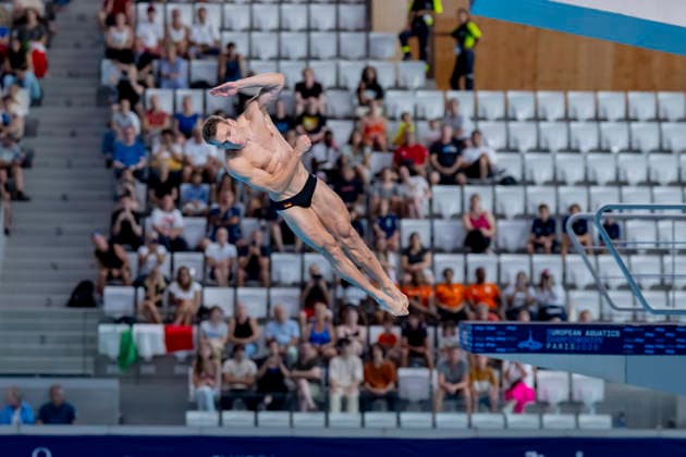 France, Paris, Centre Aquatique Olympique Metropole du Grand Paris, July 31, 2026, European Junior Aquatics Championships – Swimming, Day 1 Mixed Team Event Final, Moritz Linus Wesemann of Germany. Photo by Eibner Pressefoto Tino Henschel. European Junior Aquatics Championships – Swimming, Day 1 Mixed Team Event Final, Paris Copyright: xEibnerxPressefotox