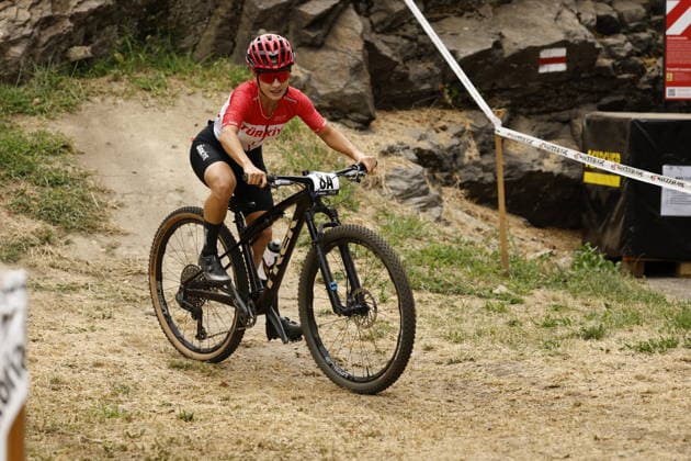 July 31, 2026, Monteceneri, Monte Ceneri, 2026 UEC MTB European Championship XCR Team Relay Final—Cross-Country Team Relay: Nazife Tuncel 8A TUR, Junior Women, Monteceneri, Monte Ceneri, Ticino, Switzerland Copyright: xJustPictures.ch FrancescoxMinghettix jp-en-FrMi-_NG_0049