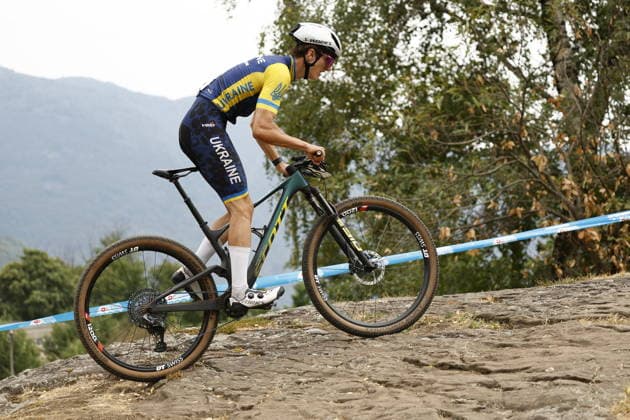 July 31, 2026, Monteceneri, Monte Ceneri, 2026 UEC MTB European Championship XCR Team Relay Final—Cross-Country Team Relay: Volodymyr Obukhivskyi 7B UKR, U23 Men, Monteceneri, Monte Ceneri, Ticino, Switzerland Copyright: xJustPictures.ch FrancescoxMinghettix jp-en-FrMi-_NG_0175