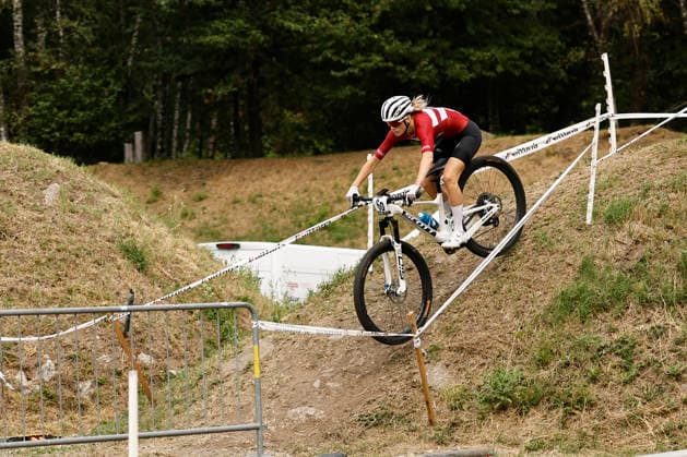 July 31, 2026, Monteceneri, Monte Ceneri, 2026 UEC MTB European Championship XCR Team Relay Final—Cross-Country Team Relay: Rose Mai Damsgaard 6D DEN, Junior Women, Monteceneri, Monte Ceneri, Ticino, Switzerland Copyright: xJustPictures.ch FrancescoxMinghettix jp-en-FrMi-_NG_0382