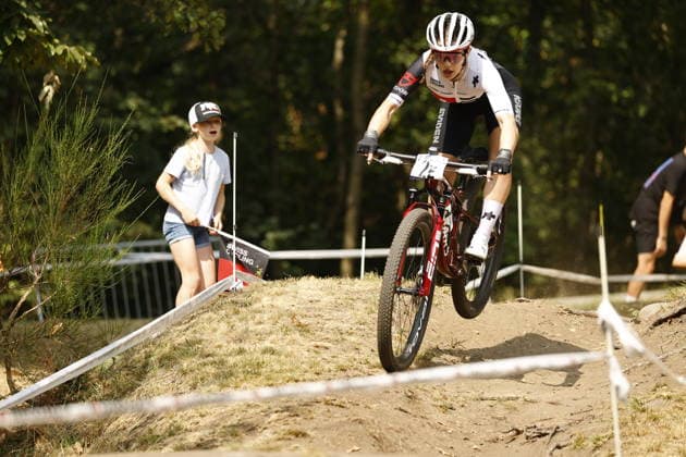 July 31, 2026, Monteceneri, Monte Ceneri, 2026 UEC MTB European Championship XCR Team Relay Final—Cross-Country Team Relay: Anja Grossmann, 2nd place, SUI, Junior Women, Monteceneri, Monte Ceneri, Ticino, Switzerland Copyright: xJustPictures.ch FrancescoxMinghettix jp-en-FrMi-_NG_0489