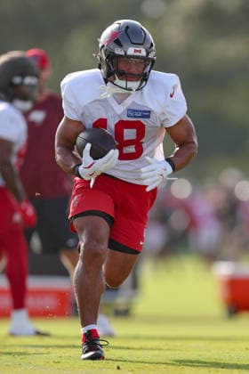 July 31, 2026: Tampa Bay Buccaneers running back Josh Williams (18) during training camp at AdventHeath Training Center in Tampa, FL. Taylor McFee CSM Tampa USA - ZUMAc04_ 20260731_zma_c04_055 Copyright: xTaylorxMcfeex