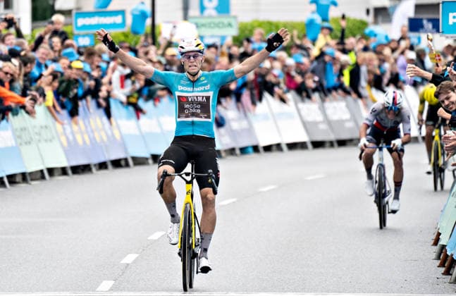 DENMARK PostNord Danmark Rundt Stage 3 Wout Van Aert of Team Visma Lease a Bike wins Stage 3 of the PostNord Danmark Rundt on Friday, July 31, 2026. The stage is 202.9 kilometers long and runs from Fredericia to Vejle, Vejle, Denmark.  Copyright: HenningxBagger HenningxBaggerx spdk20260731-183131-L