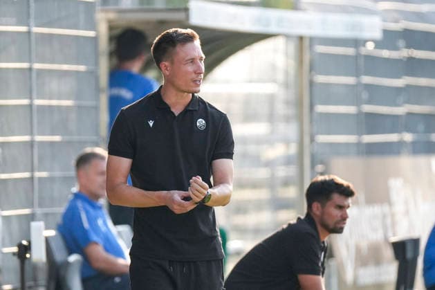 Kevin Stotz, Coach, Head Coach, SVS, Single Frame, Single Photo, Action, July 31, 2026, Sandhausen, Germany, Soccer, bfv Association Cup, 3rd Round, SV Sandhausen vs. TSG 1862 09 Weinheim xozx