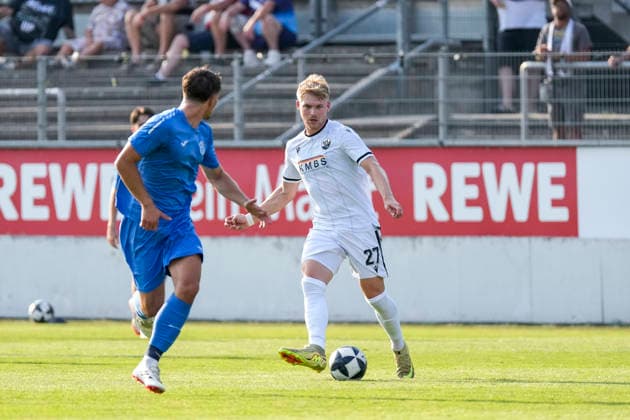 Stefan Maderer (SVS), 27, on the ball, action, game scene, July 31, 2026, Sandhausen, Germany, soccer, bfv Association Cup, 3rd round, SV Sandhausen vs. TSG 1862 09 Weinheim xozx