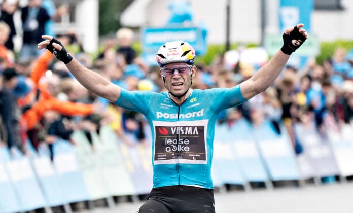 DENMARK PostNord Danmark Rundt Stage 3 Wout Van Aert of Team Visma Lease a Bike wins Stage 3 of PostNord Danmark Rundt, Friday, July 31, 2026 The stage is 202.9 kilometers long and runs from Fredericia to Vejle Photo: Henning Bagger, Ritzau Scanpix, Vejle, Denmark  Copyright: HenningxBagger HenningxBaggerx spdk20260731-184003-L