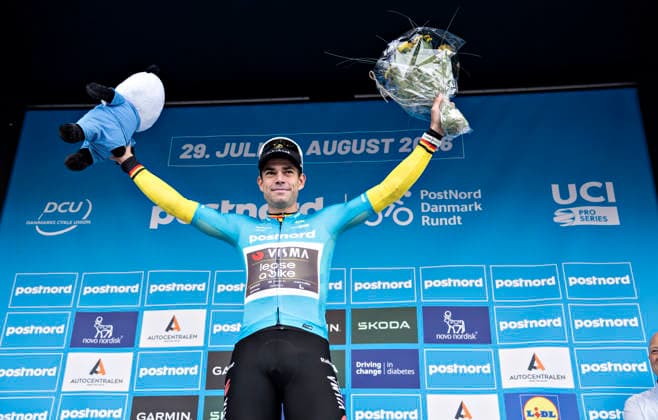 DENMARK PostNord Danmark Rundt Stage 3 Wout Van Aert of Team Visma Lease a Bike won Stage 3 of the PostNord Danmark Rundt on Friday, July 31, 2026. The stage is 202.9 kilometers long and runs from Fredericia to Vejle. Photo: Henning Bagger, Ritzau Scanpix, Vejle, Denmark  Copyright: HenningxBagger HenningxBaggerx spdk20260731-185650-L