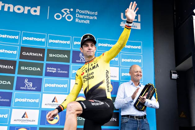 DENMARK PostNord Danmark Rundt Stage 3 Wout Van Aert of Team Visma Lease a Bike won Stage 3 of the PostNord Danmark Rundt on Friday, July 31, 2026. The stage is 202.9 kilometers long and runs from Fredericia to Vejle. Photo: Henning Bagger, Ritzau Scanpix, Vejle, Denmark  Copyright: HenningxBagger HenningxBaggerx spdk20260731-185111-L