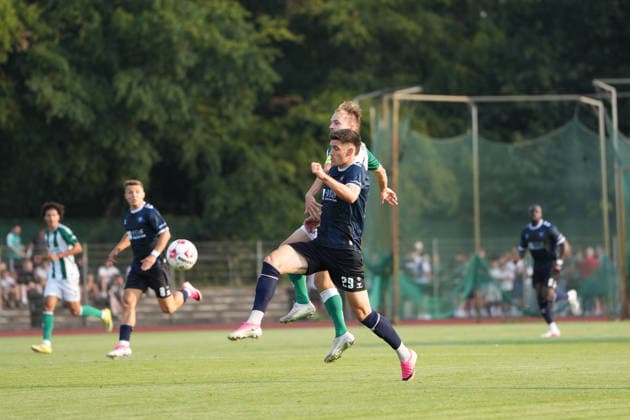 Soccer I Men s I 2026–2027 Season I Regionalliga Nord I Matchday 1 I SV Werder Bremen U23 vs. VfB Oldenburg I July 31, 2026 Mats Facklam 29, VfB Oldenburg in a tackle with Cimo Röcker 5, SV Werder Bremen II, Bremen Stadium Complex, Field 11, Bremen, Germany Copyright: xLobeca JonasxBoningx