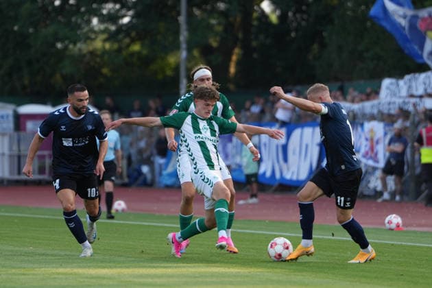 Soccer I Men I 2026–2027 Season I Regionalliga Nord I Matchday 1 I SV Werder Bremen U23 vs. VfB Oldenburg I July 31, 2026 Leon Demaj 10, VfB Oldenburg vs. Jannes Ossadnik 27, SV Werder Bremen II, and Kai Pröger 11, VfB Oldenburg, Bremen Stadium Grounds, Field 11, Bremen, Germany Copyright: xLobeca JonasxBoningx