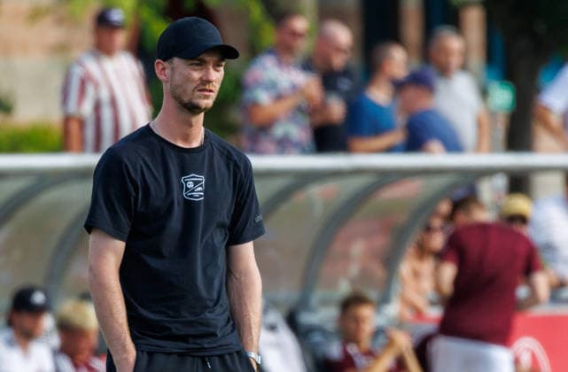 July 31, 2026 Soccer Season 2026–2027 Bavarian Regional League 02 Matchday 1 FC Nürnberg FCN II Club SpVgg Unterhaching Women s Team xdaxmax Janek Frensch, SpVgg Unterhaching coach, pensive and disappointed Disappointuschung
