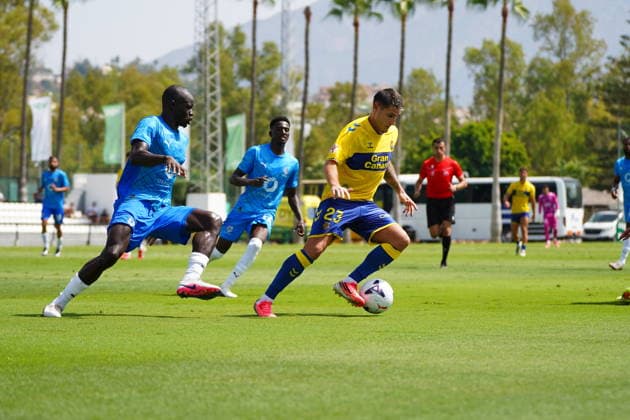 Cristian Gutierrez of Las Palmas during the friendly match between Las Palmas UD and Neom SC played at the Marbella Football Center on July 31, 2026, in Spain Copyright: xCristobalxOrtegax xAgenciaxLOFx