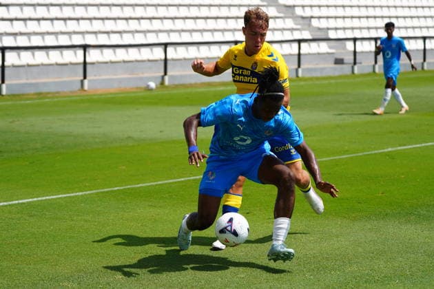 Elias Romero of Las Palmas during the friendly match between Las Palmas UD and Neom SC played at the Marbella Football Center on July 31, 2026, in Spain, Spain Copyright: xCristobalxOrtegax xAgenciaxLOFx