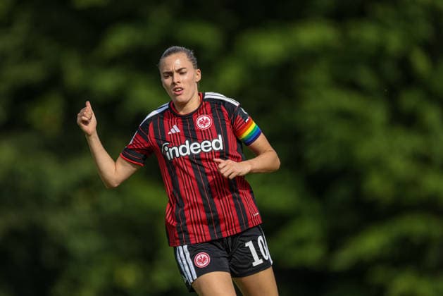 GER, Bad Nauheim, Eintracht Frankfurt vs. Racing Strasbourg, Preseason, Soccer, DFB, 2026–2027 Season, Bad Nauheim Sports Field, Friendly Match Photo: Laura Freigang, Eintracht Frankfurt Women’s Team 10. DFB and DFL regulations prohibit any use of photographs as image sequences and or quasi-video. July 31, 2026 Copyright: HMBxMedia HendrikxHamelau