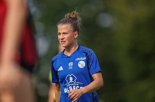 GER, Bad Nauheim, Eintracht Frankfurt vs. Racing Strasbourg, Preseason, Soccer, DFB, 2026–2027 Season, Bad Nauheim Sports Field, Photo of the Friendly Match by Kristin Kögel: Racing Strasbourg 3 DFB DFL REGULATIONS PROHIBIT ANY USE OF PHOTOGRAPHS AS IMAGE SEQUENCES AND OR QUASI-VIDEO, July 31, 2026 Copyright: HMBxMedia HendrikxHamelau