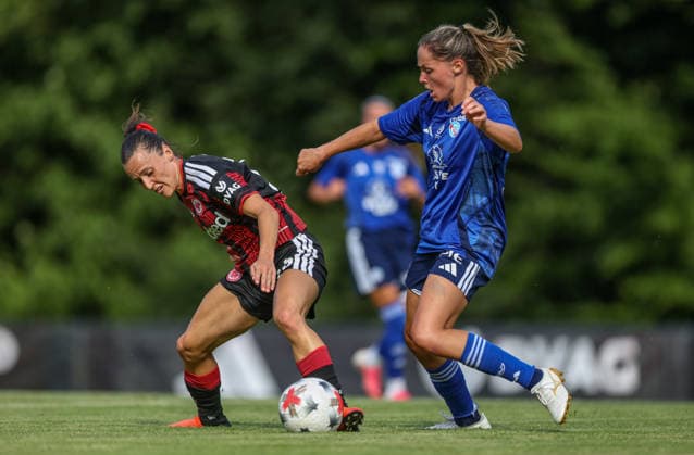 GER, Bad Nauheim, Eintracht Frankfurt vs. Racing Strasbourg, Preseason, Soccer, DFB, 2026–2027 Season, Bad Nauheim Sports Field, Photo from the friendly match (from left): Hayley Raso, Eintracht Frankfurt Women’s Team 16. DFB and DFL regulations prohibit any use of photographs as image sequences and or quasi-video. July 31, 2026 Copyright: HMBxMedia HendrikxHamelau