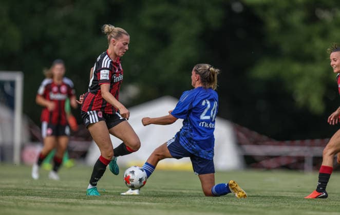 GER, Bad Nauheim, Eintracht Frankfurt vs. Racing Strasbourg, Preseason, Soccer, DFB, 2026–2027 Season, Bad Nauheim Sports Field, Friendly Match Photo: Laura Freigang, Eintracht Frankfurt Women’s Team 10. DFB and DFL regulations prohibit any use of photographs as image sequences and or quasi-video. July 31, 2026 Copyright: HMBxMedia HendrikxHamelau