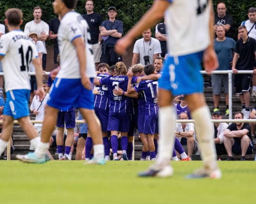 Soccer, Men s, 2026–2027 Season, Regionalliga Northeast, Matchday 2, SV Tasmania Berlin vs. FC Erzgebirge Aue; Aue celebrates after Patrick Kapp scores to make it 0–2, Aue, July 31, 2026, Copyright: xSebastianxRäppold MatthiasxKochx