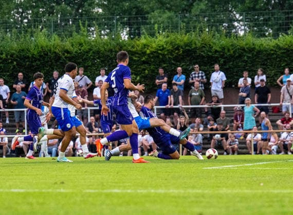 Soccer, Men s, 2026–2027 Season, Regionalliga Northeast, Matchday 2, SV Tasmania Berlin vs. FC Erzgebirge Aue, Patrick Kapp (Aue) scores the goal to make it 0–2, July 31, 2026, Copyright: xSebastianxRäppold MatthiasxKochx