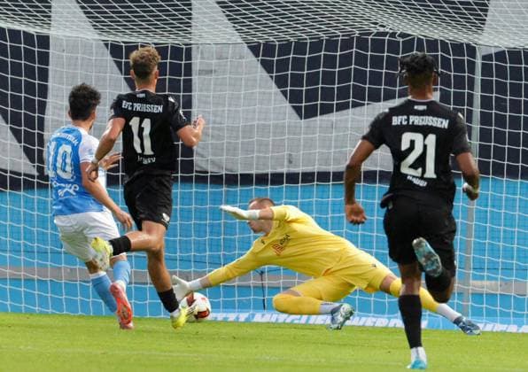 CFC vs. BFC Preussen, July 31, 2026, Chemnitz, eins Stadium on Gellertstrasse, Sports, Soccer, Northeast Regional League 2026–2027, Matchday 2, CFC, CFC vs. BFC Preussen Goal for CFC by Domenico Alberico, Chemnitz, Saxony, Germany