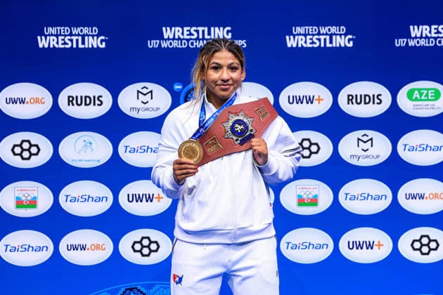 U17 Wrestling World Championships, 69kg Weight Class, Gold Medal: Taina Rose Fernandez, USA Copyright: xUnitedxWorldxWrestlingx xAmirrezx UWW-U17-WC-BAKU-2026