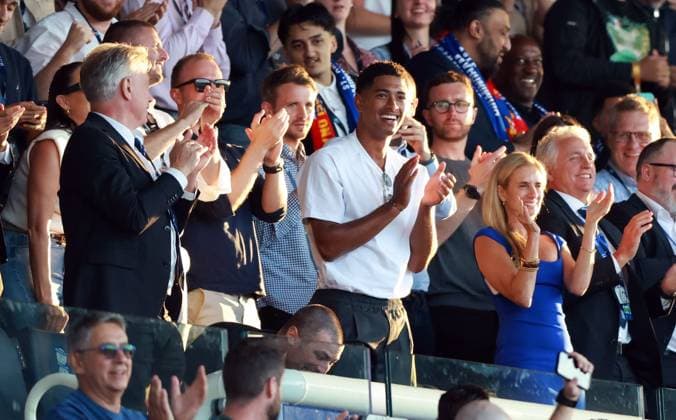 Jude Bellingham celebrates the opening goal scored by August Priske of Birmingham City Brimingham City v FC Barcelona, Barca Pre Season Friendly, Football, St Andrew s at Knighthead Park, Birmingham, UK - 31 Jul 2026Birmingham St Andrew s at Knighthead Park United Kingdom EDITORIAL USE ONLY No use with unauthorised audio, video, data, fixture lists, club league logos or live services. Online in-match use limited to 120 images, no video emulation. No use in betting, games or single club league player publications. Copyright: xKieranxMcManus Shutterstockx 17024229o