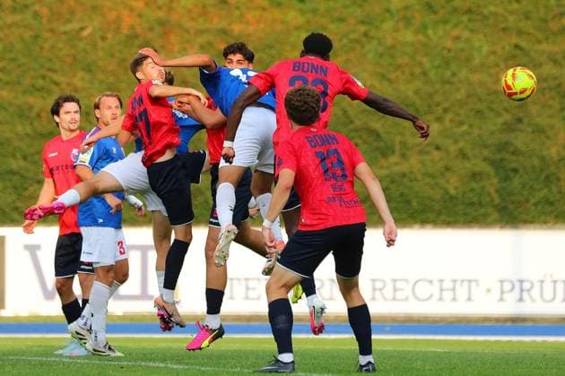 Regionalliga West: Bonner SC vs. Rot-Weiß Oberhausen ** FOR EDITORIAL USE ONLY ** EDITORIAL USE ONLY ** p Kerem Yalcin scores the 0–1 with a header Bonner SC RWO Location: Bonn, Sportpark Nord Date: July 31, 2026 Germany, North Rhine-Westphalia, Bonn Copyright MichaxKorb Copyright: MichaxKorb doc86yk98g5oa81aogf21wwo ,EDITORIAL USE ONLY Copyright: MichaxKorb