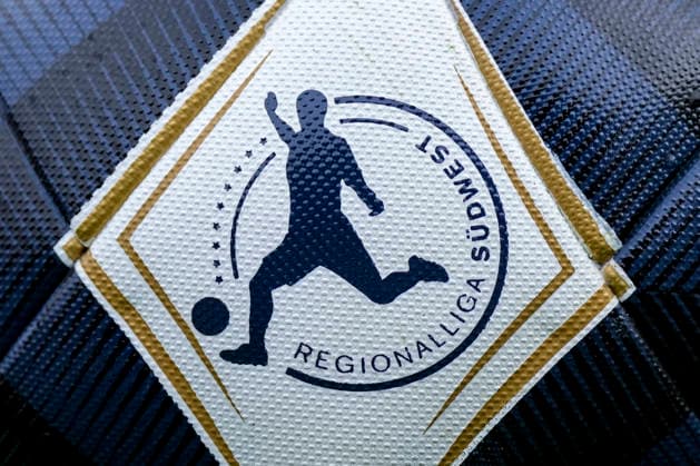 An Erima Senzor Star Match ball from the Regionalliga Südwest featuring the league logo, league logo, official match ball, official match ball, stock photo, stock image, symbol, cutout, single image, single photo, 31 07 2026, Sandhausen, Germany, soccer, bfv Association Cup, 3rd round, SV Sandhausen vs. TSG 1862 09 Weinheim xozx