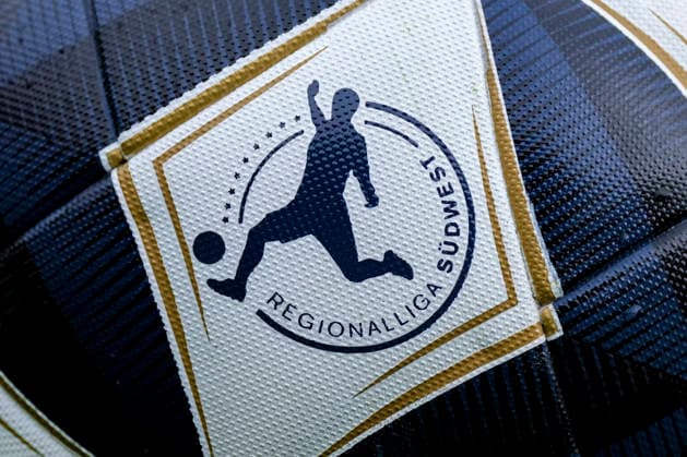 An Erima Senzor Star Match ball from the Regionalliga Südwest featuring the league logo, league logo, official match ball, official match ball, stock photo, stock image, symbol, cutout, single image, single photo, 31 07 2026, Sandhausen, Germany, soccer, bfv Association Cup, 3rd round, SV Sandhausen vs. TSG 1862 09 Weinheim xozx