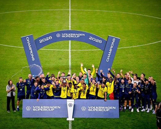 Club Brugge v Royale Union Saint-Gilloise - Volkswagen Supercup 2026 BRUGGE, BELGIUM - JULY 31 : The team of Royale Union Saint-Gilloise celebrates after winning the Volkswagen Supercup 2026 match between Club Brugge and Royale Union Saint-Gilloise on July 31, 2026 in Brugge, Belgium, 31 07 2026  Copyright: xTomasxSiskx