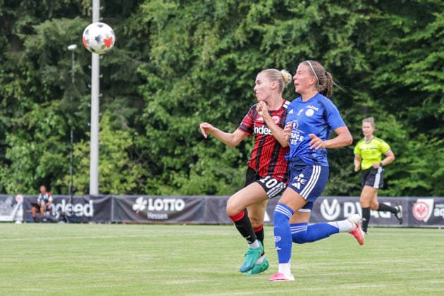 July 31, 2026, xgrfx, Women s Soccer Friendly, Eintracht Frankfurt vs. Racing Strasbourg, by Laura Freigang, Eintracht Frankfurt, DFL, DFB. REGULATIONS PROHIBIT ANY USE OF PHOTOGRAPHS AS IMAGE SEQUENCES AND OR QUASI-VIDEO. Bad Nauheim