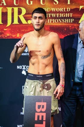 July 31, 2026: Lightweight Dalis Kaleiopu on stage during weigh-ins for the Roach Jr. vs Zepeda event at the Skybox Lounge inside the Virgin Hotels on July 31, 2026 in Las Vegas, NV. CSM. Las Vegas United States of America - ZUMAc04_ 20260731_zma_c04_215 Copyright: xChristopherxTrimx