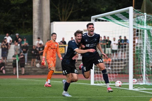 July 31, 2026, GER, Soccer, Regionalliga Nord, Matchday 1, 2026–2027 Season, Bremen, Field 11, SV Werder Bremen II U23 vs. VfB Oldenburg, the two goal scorers in the 0–3 victory: Marc SCHRÖDER SCHROEDER (VfB Oldenburg, 20, 0, 2) and Mats FACKLAM (VfB Oldenburg, 29, 0, 1, 0, 3); Bremen, 11th place; Bremen, Germany Copyright: xnordphotoxGmbHx xRojahnx
