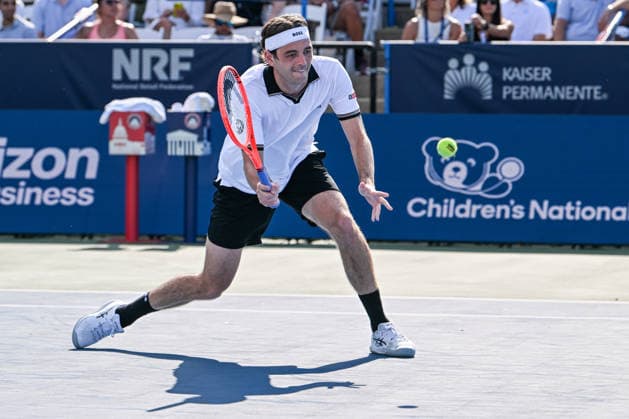 July 31, 2026, Washington, D.C, U.S: TAYLOR FRITZ hits a volley during his match against Alex Michelsen at the Rock Creek Tennis Center. Washington U.S - ZUMAg196 20260731_zap_g196_002 Copyright: xKylexGustafsonx